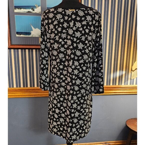 Michael Kors Black & White Lightweight Floral Print Tunic Slip Dress, M - Picture 3 of 5